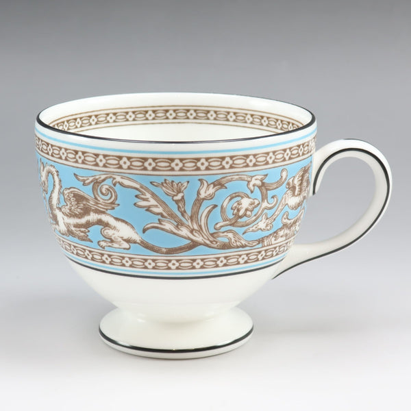 [Wedgwood] Wedgwood 
 Vaisselle florentine turquoise 
 Tasse et soucoupe porcelaine florentine turquoise _