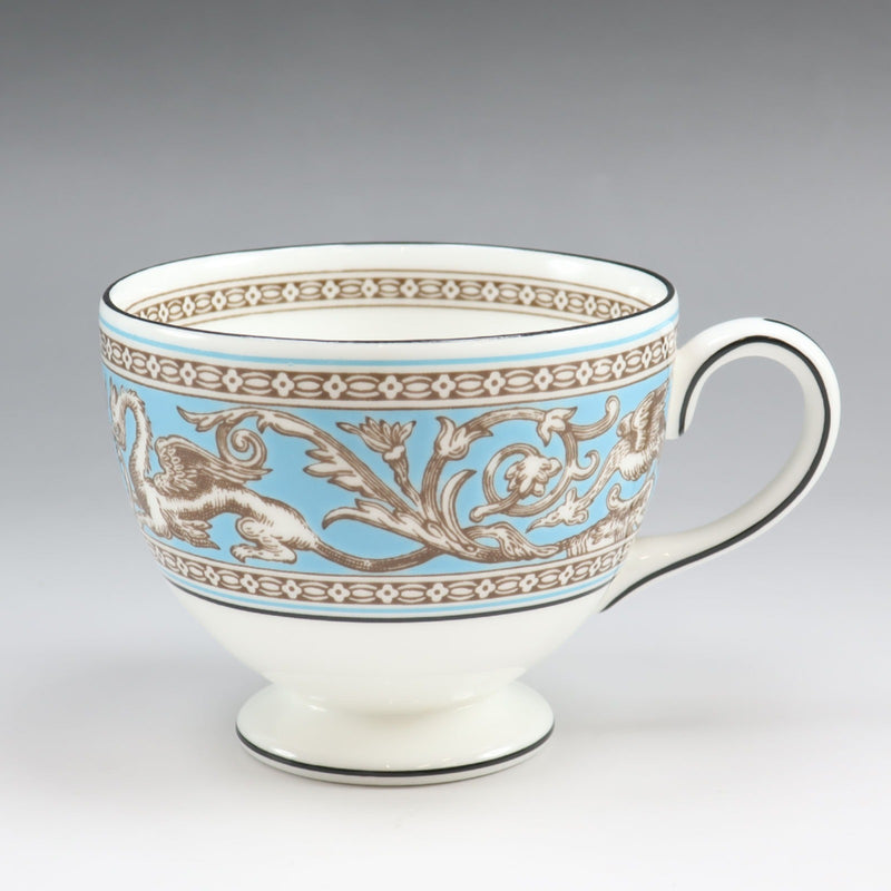 [Wedgwood] Wedgwood 
 Vaisselle florentine turquoise 
 Tasse et soucoupe porcelaine florentine turquoise _