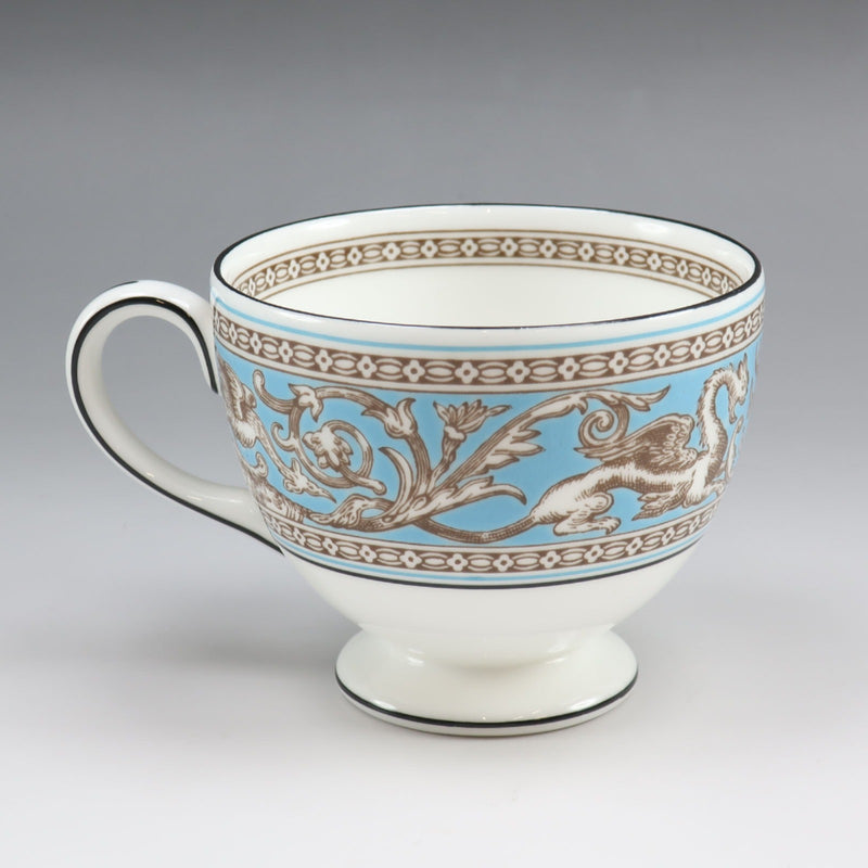 [Wedgwood] Wedgwood 
 Vaisselle florentine turquoise 
 Tasse et soucoupe porcelaine florentine turquoise _
