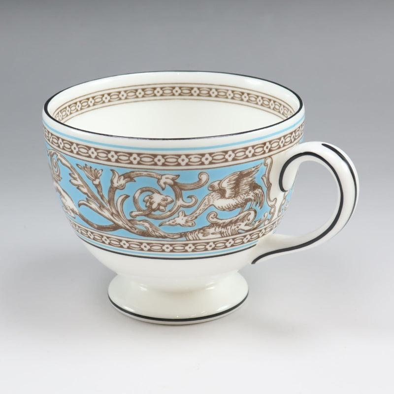 [Wedgwood] Wedgwood 
 Vaisselle florentine turquoise 
 Tasse et soucoupe porcelaine florentine turquoise _