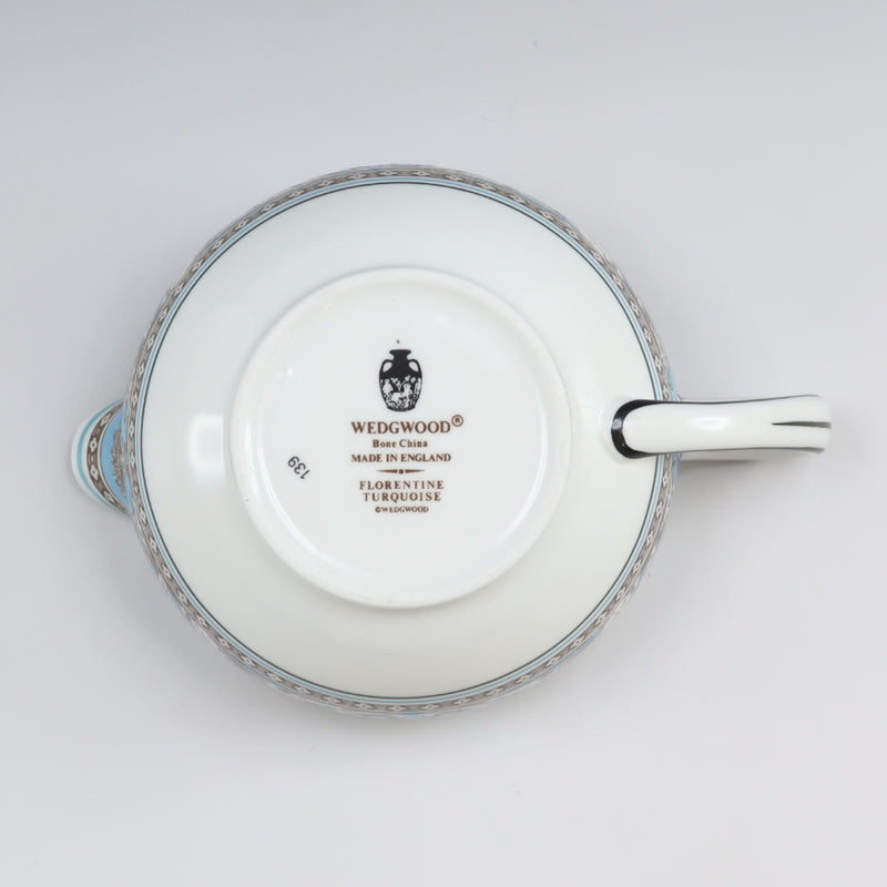 [Wedgwood] Wedgwood 
 Vaisselle florentine turquoise 
 Crémier S Porcelaine Florentine turquoise _Rang A