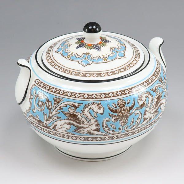 [Wedgwood] Wedgwood 
 Vaisselle florentine turquoise 
 Sucrier S Porcelaine Florentine turquoise _A+ Rank