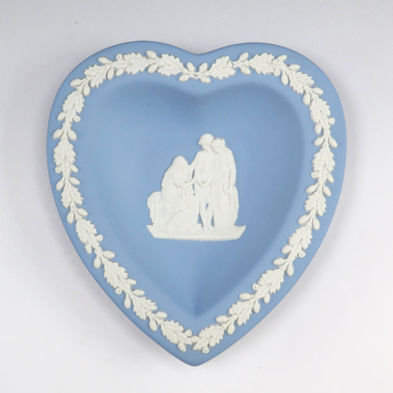 [웨지우드] 웨지우드 
 하트 모양의 부속품 상자 장식물 오브제 
 벽옥 페일블루 하트형 부속품 상자 _A랭크