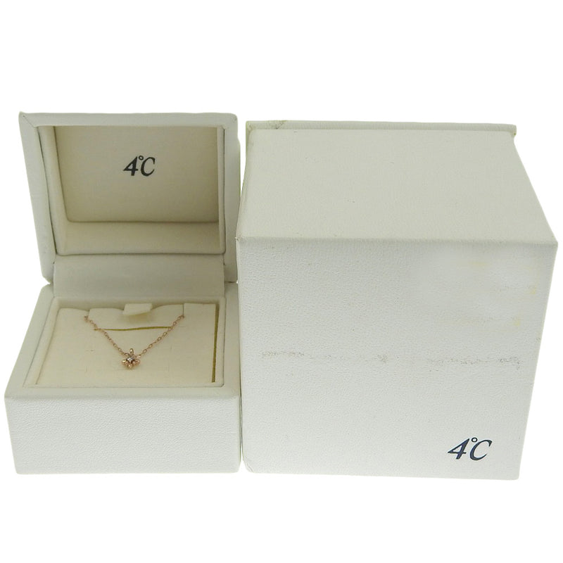 [4 ℃] yon 바다 
 목걸이 
 K10 Pink Gold X Diamond Gold 약 0.8g Ladies SA Rank