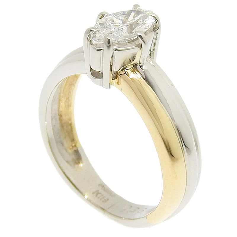 Anillo / anillo No. 2 
 PT900 Platino x K18 Oro amarillo x Diamante 0.36 grabado alrededor de 4.0g Damas A+Rango