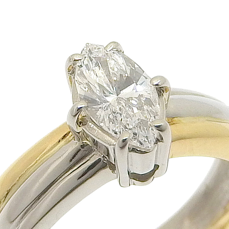 No. 2 ring / ring 
 PT900 Platinum x K18 Yellow Gold x Diamond 0.36 engraved about 4.0g Ladies A+Rank