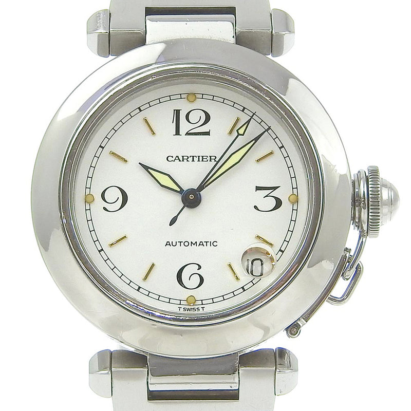 [까르띠에] 까르띠에 
 파샤 시계 
 W31015M7 스테인레스 스틸 자동 흰색 다이얼 파샤 남자