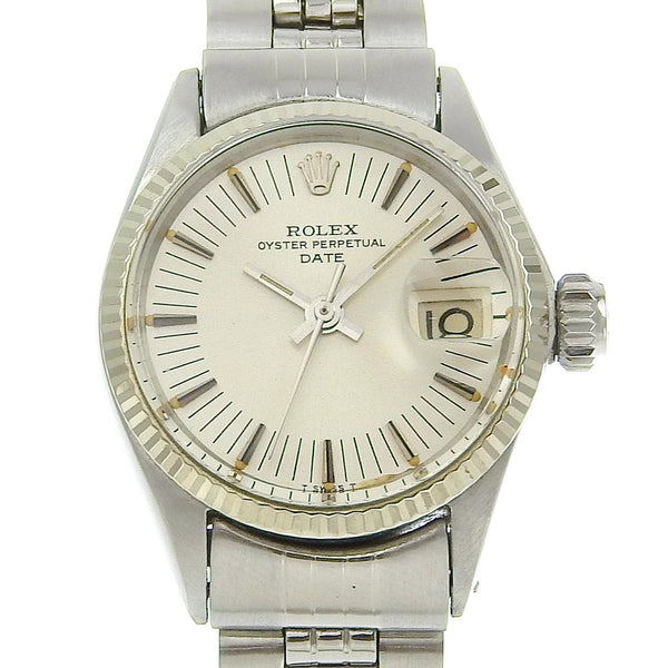 【ROLEX】ロレックス
 デイト 腕時計
 6517 ステンレススチール 自動巻き シルバー文字盤 Date レディース