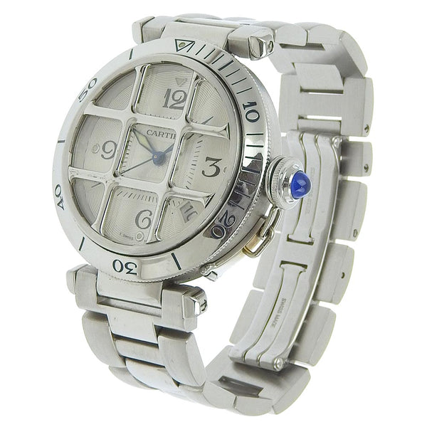 【CARTIER】カルティエ
 パシャグリッド 腕時計
 W31040H3 ステンレススチール 自動巻き 白文字盤 Pasha grid メンズ