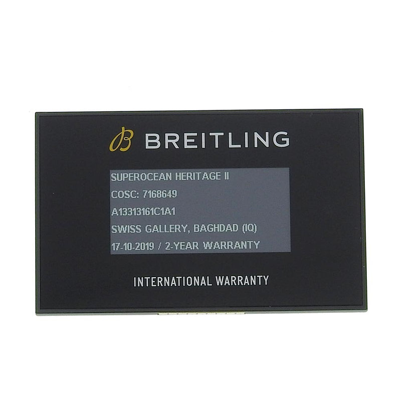 [Breitling] Breitling 
 超级海洋表 
 遗产A13313161C1A1不锈钢自动绕组计时板蓝色表盘超级海洋男士