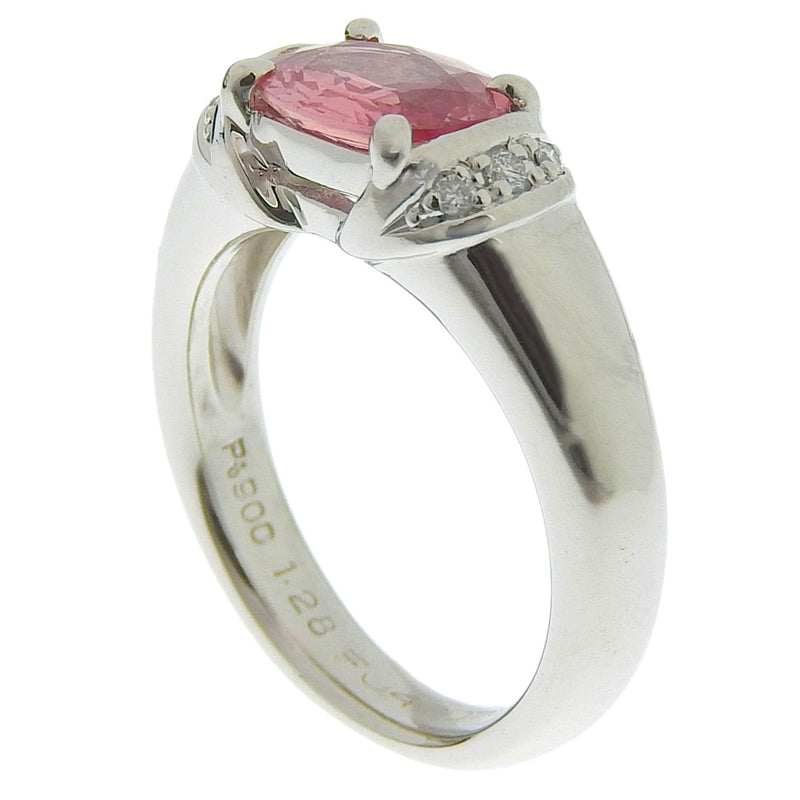 No. 10 anillo / anillo 
 PT900 Platino X Paparacha Sphire X Diamond 1.28 0.05 Aproximadamente 8.5 g Ladies Sa Rank