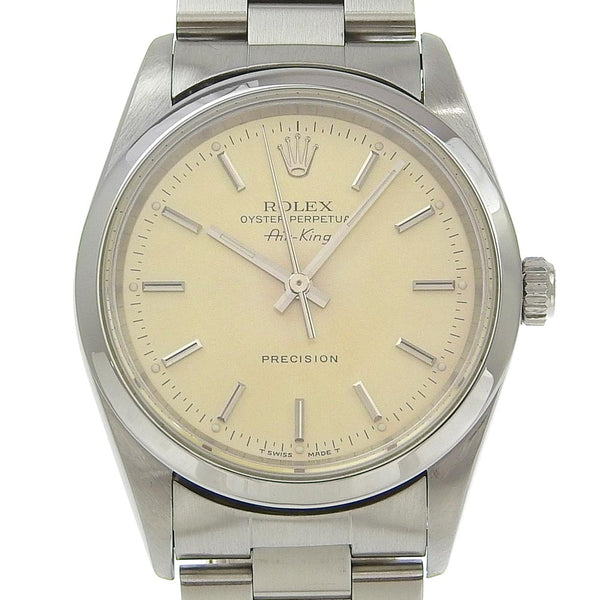 [ROLEX] Rolex 
 Air King Watch 
 Cal.3000 14000 Stainless steel Automatic champagne gold dial AIR KING Men's A-Rank