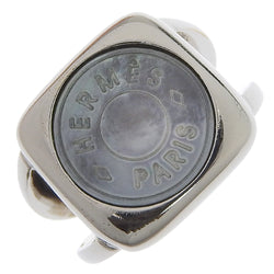 [Hermes] Hermes 
 Serie 9 anillo / anillo 
 Signet Metal X Shell Silver alrededor de 11.7 g Serie Damas A-Rank