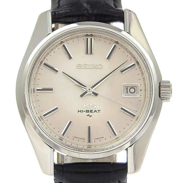 [Seiko] Seiko King Seiko Watch High Beat Cal.4502A 4502-7000 en acier inoxydable x Crocodile Écriture argentée Dial Silver Diad King Seiko Men's