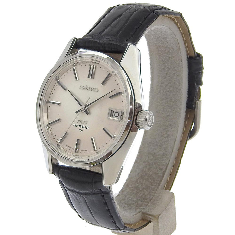 [Seiko] Seiko King Seiko Watch High Beat Cal.4502A 4502-7000 en acier inoxydable x Crocodile Écriture argentée Dial Silver Diad King Seiko Men's