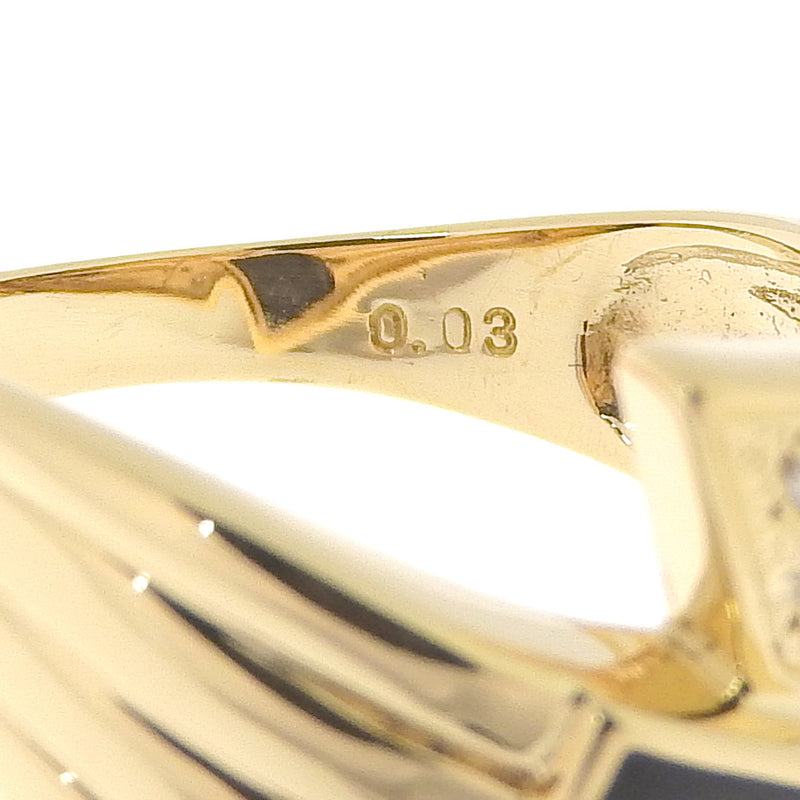 12号 リング・指輪
 K18イエローゴールド×オニキス×ダイヤモンド 0.03刻印 約5.1g レディースAランク
