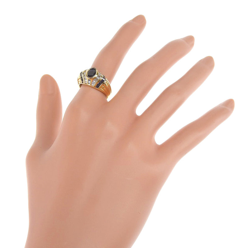 No. 13.5 anillo / anillo 
 K18 Oro amarillo x zafiro x diamante alrededor de 6.61g damas a-rank