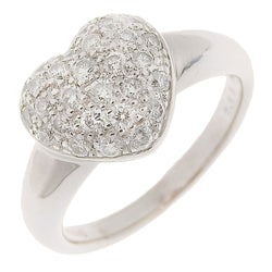 No. 9 ring / ring 
 K18 White Gold x Diamond Heart Approximately 4.9G Ladies A-Rank