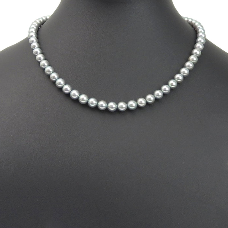 [TASAKI] Tasaki Necklace 6.5mm Silver×Akoya Pearl Approximately 30.1G Ladies A rank