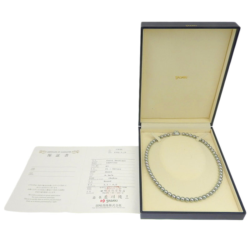 [TASAKI] Tasaki 
 necklace 
6.5mm Silver x Akoya Pearl Approximately 30.1G Ladies A Rank