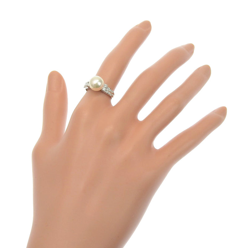 [TASAKI] Tasaki 
 No. 12 ring / ring 
8.8mm PT900 Platinum x Akoya Pearl x Diamond about 5.7G Ladies A-Rank