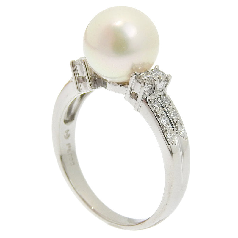 [TASAKI] Tasaki 
 No. 12 ring / ring 
8.8mm PT900 Platinum x Akoya Pearl x Diamond about 5.7G Ladies A-Rank