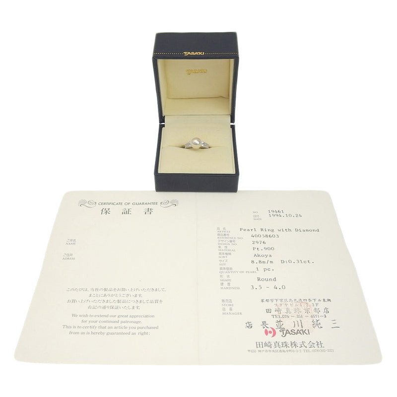 [Tasaki] Tasaki 
 Anillo / anillo No. 12 
8.8 mm PT900 Platino x Akoya Pearl X Diamond Aproximadamente 5.7 g Damas A-Rank