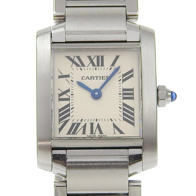 [Cartier] Cartier 
 Tank Francises SM Watch 
 Cal.057 W51008Q3 Stainless Steel Quartz Analog display White dial Tank Francaise SM Ladies