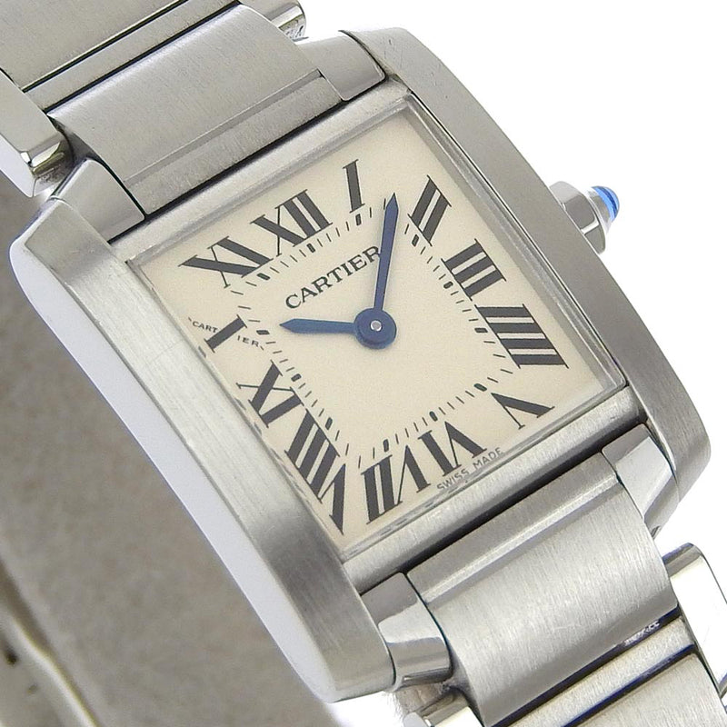 [Cartier] Cartier 
 Tank Francises SM Watch 
 Cal.057 W51008Q3 Stainless Steel Quartz Analog display White dial Tank Francaise SM Ladies