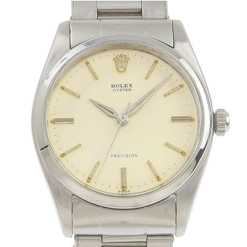 [ROLEX] Rolex 
 Big Oyster Precision Watch 
 Rivet Breath Cal.1210 6424 Stainless steel silver hand-rolled white dial Big Oyster ProCIS Men's B-Rank