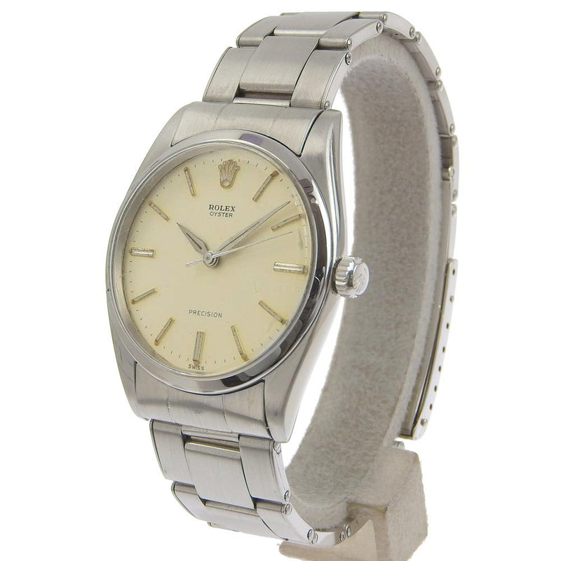 [ROLEX] Rolex 
 Big Oyster Precision Watch 
 Rivet Breath Cal.1210 6424 Stainless steel silver hand-rolled white dial Big Oyster ProCIS Men's B-Rank
