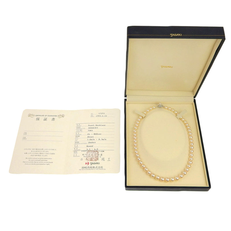 [Tasaki] Collar de perlas Tasaki 7.0-8.5 mm Akoya Pearl× plata aproximadamente 37.5g Pearl Ladies A Rank