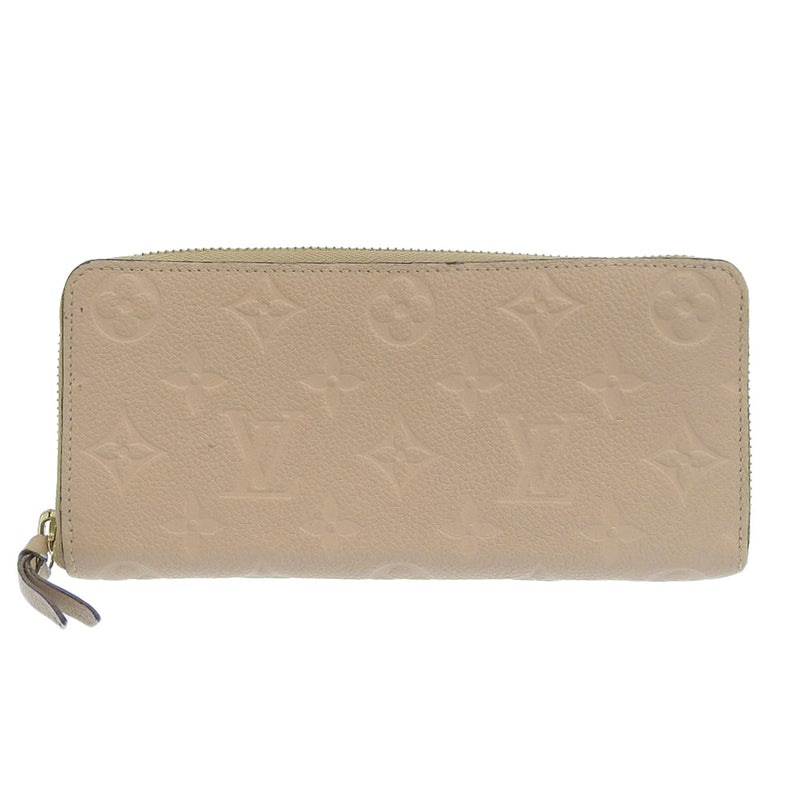 [Louis Vuitton] Louis Vuitton Portefeuille Clement Long Wallet M60173 Monogram Emprène Dunne Beige SP4154 Zipper gravé Portefeuille Clement Women's