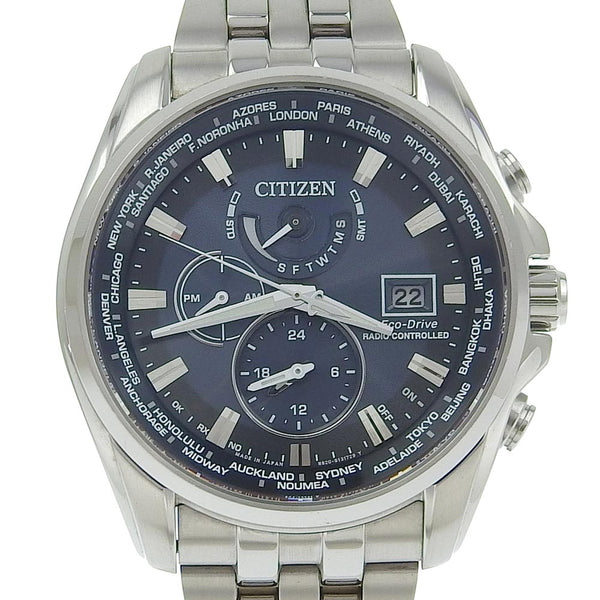 [Citizen] Citizen Eco Drive Watch Limited Edition H820-T021697 Corloge de radio solaire en acier inoxydable Navy Dial Eco Drive Men's A-Rank