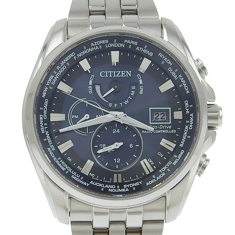 [CITIZEN] Citizen Eco Drive Watch Limited Edition H820-T021697 Stainless Steel Solar PoweredRadio Clock Navy Dial Eco Drive Men's A-Rank