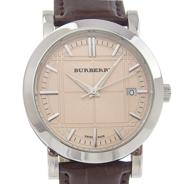 [Burberry] Burberry Heritage Watch Bu1356 Areal inoxydable X Quartz en cuir affichage beige complexe héritage des hommes