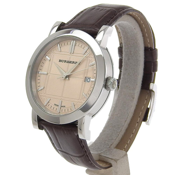 [Burberry] Burberry Heritage Watch Bu1356 Areal inoxydable X Quartz en cuir affichage beige complexe héritage des hommes