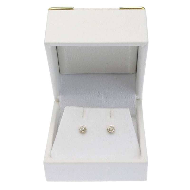 Flower piercing 18KYellow Gold x Diamond 0.075 Stamp Flower Approximately 0.5g Flour Ladies A Rank