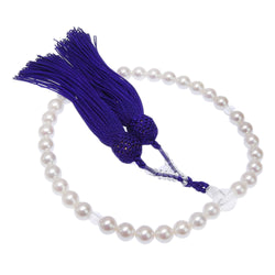 Pearl Rosary 7.5-9.0 mm Akoya Pearl Pearl gris plateado unisex un rango