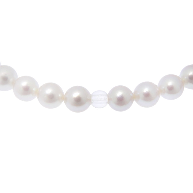 Pearl rosary 7.5-9.0mm Akoya Pearl SilverGray Pearl Unisex A Rank