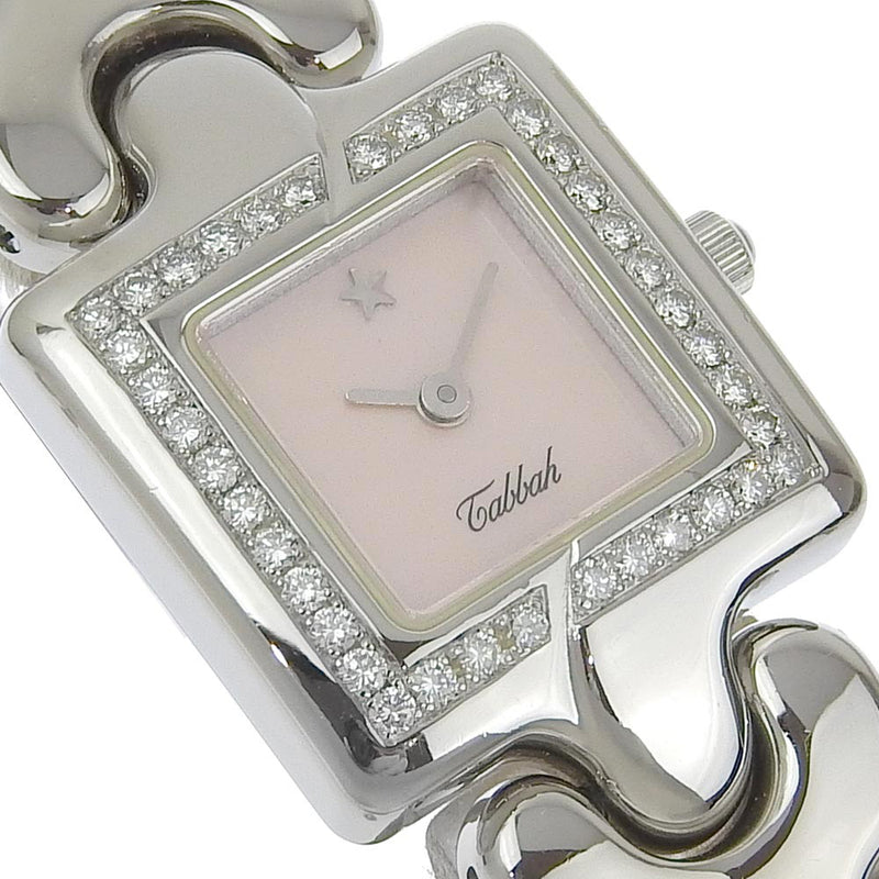[Tabbah] Tubber Besel Diamante Reloj de acero inoxidable Damas analógicas Diamantes Diamantes Diamantes Diamantes Diamantes