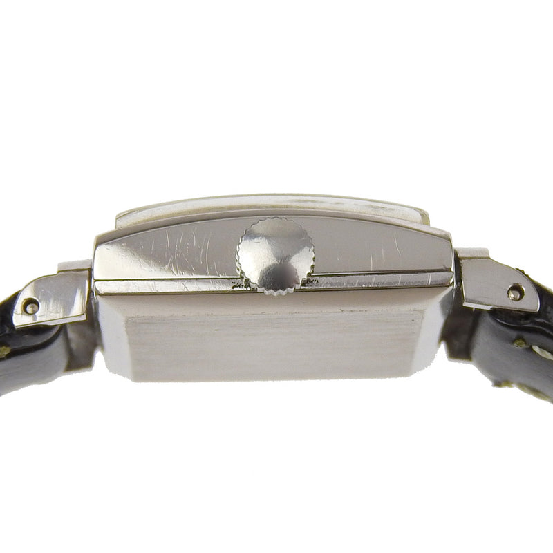 [IWC] International Watch Company Watch PT900 Platinum x Ladies de marcación plateada de cuero en relieve