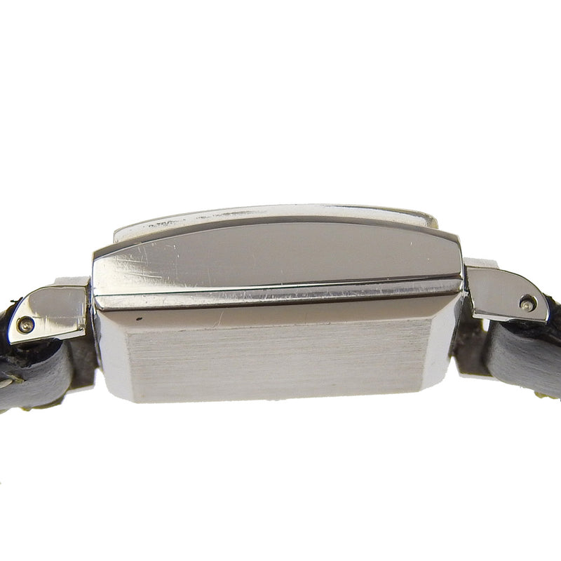 [IWC] International Watch Company Watch PT900 Platinum x Ladies de marcación plateada de cuero en relieve