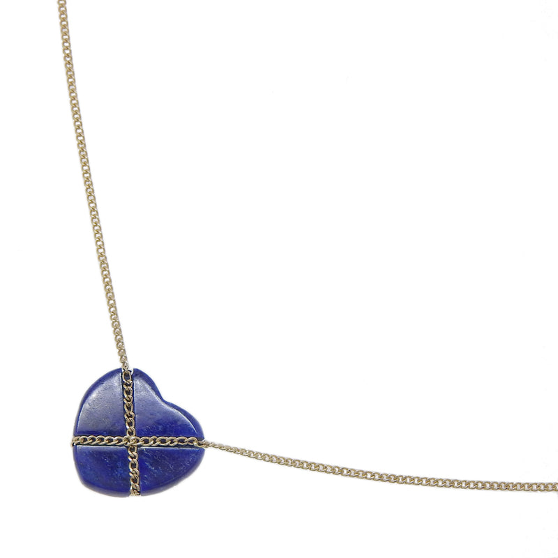 [Tiffany & co.]TIFFANY&Co.
 Cross heart Necklace
 K14 Yellow Gold x Lapis Razuli Approximately 2.8g Cross Heart Ladies A Rank