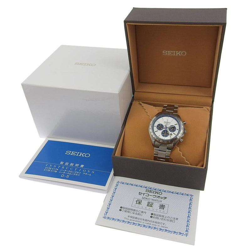 [Seiko]精工 
 提高未来的有限模型手表 
 V175-0FA0 SBPY175不锈钢银太阳能观察表编号器白色表盘提高了未来的限量版Model A+等级