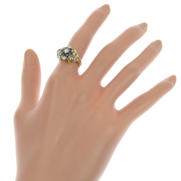 第10号戒指 /戒指 
 K18黄金X Sapphire X钻石大约5.7克女士