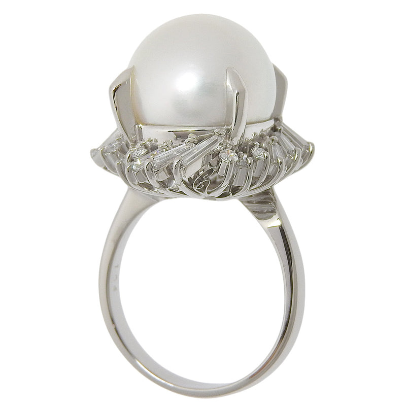 Pearl No. 15.5 Ring
14.4mm PT900 Platinum x Pearl x Diamond 1.04 engraved about 15.8g Pearl Ladies A rank