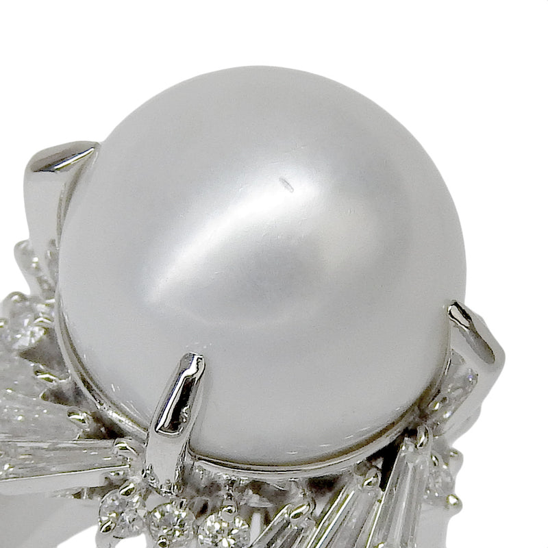 Pearl No. 15.5 Ring
14.4mm PT900 Platinum x Pearl x Diamond 1.04 engraved about 15.8g Pearl Ladies A rank