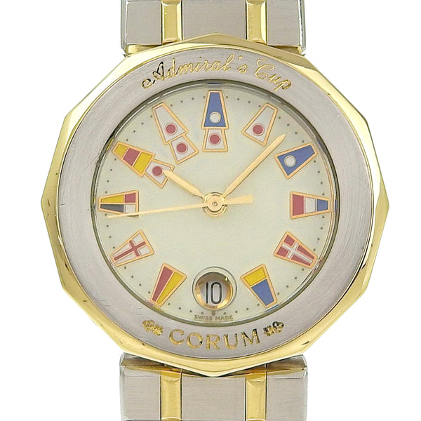 [CORUM] Corm 
 Admirals Cup Watch 
 Combination 39.610.21v52 Stainless steel Silver/Gold Quartz Analog display Ivory dial ADMIRALS CUP Ladies