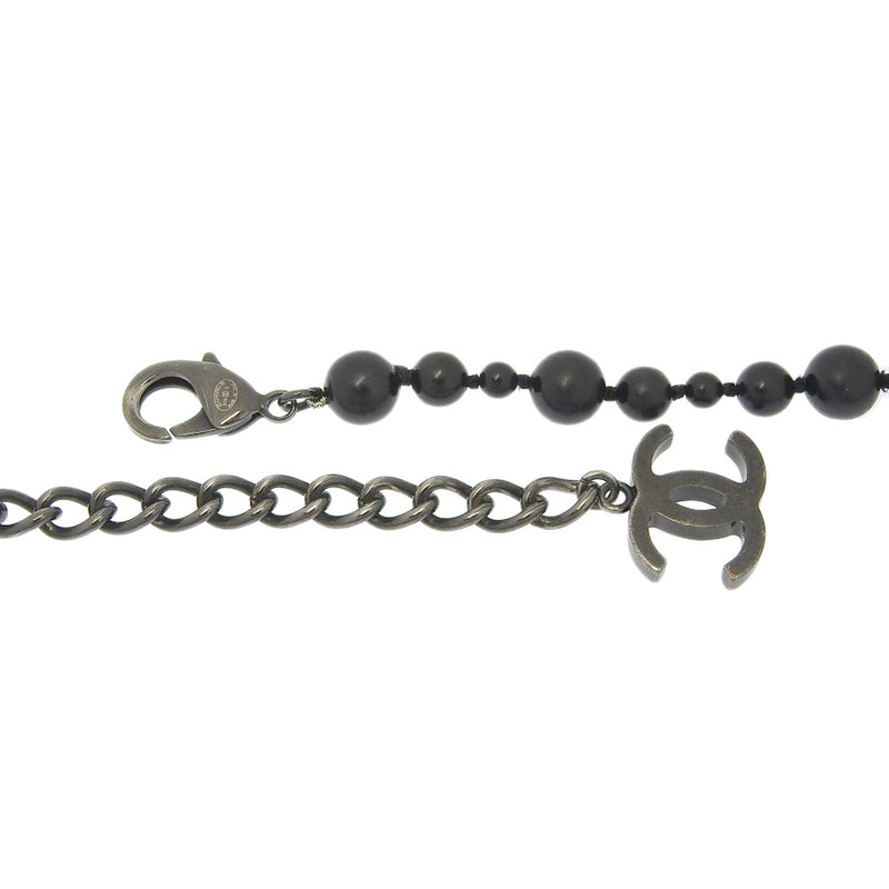 [Chanel] Chanel 
 Collar de cochomark 
 Pearl x metal falso Metal Negro/Blanco B14 B Organizar aproximadamente 38.3G Coco Mark Damas